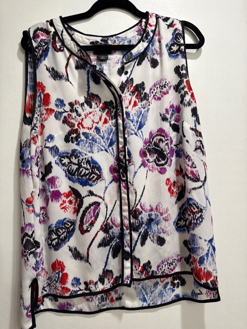 Sheer button-up floral blouse | Liz Claiborne Career